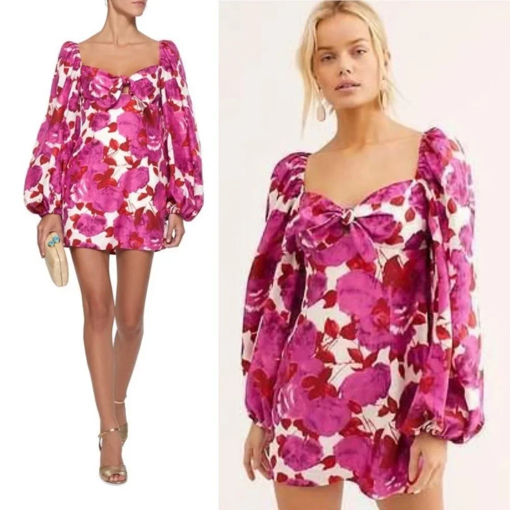 NWT Alice McCall Lover to Lover Pink Floral Mini Dress Size 0